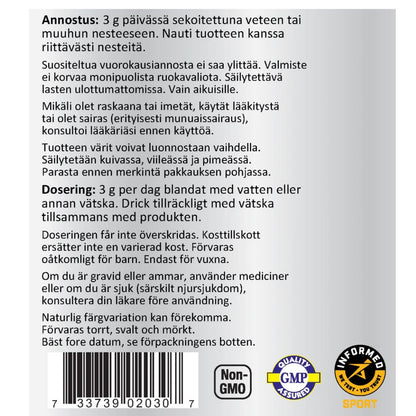 100% KREATIINIMONOHYDRAATTIJAUHE / 227 g