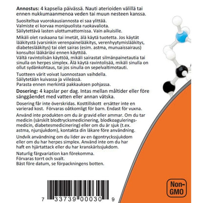 L-ARGINIINI / VAPAA MUOTO / 500 mg / 100 kaps.
