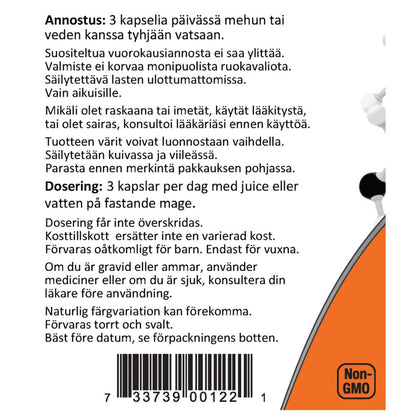 L-ORNITIINI / VAPAA MUOTO / 500 mg / 120 vkaps.