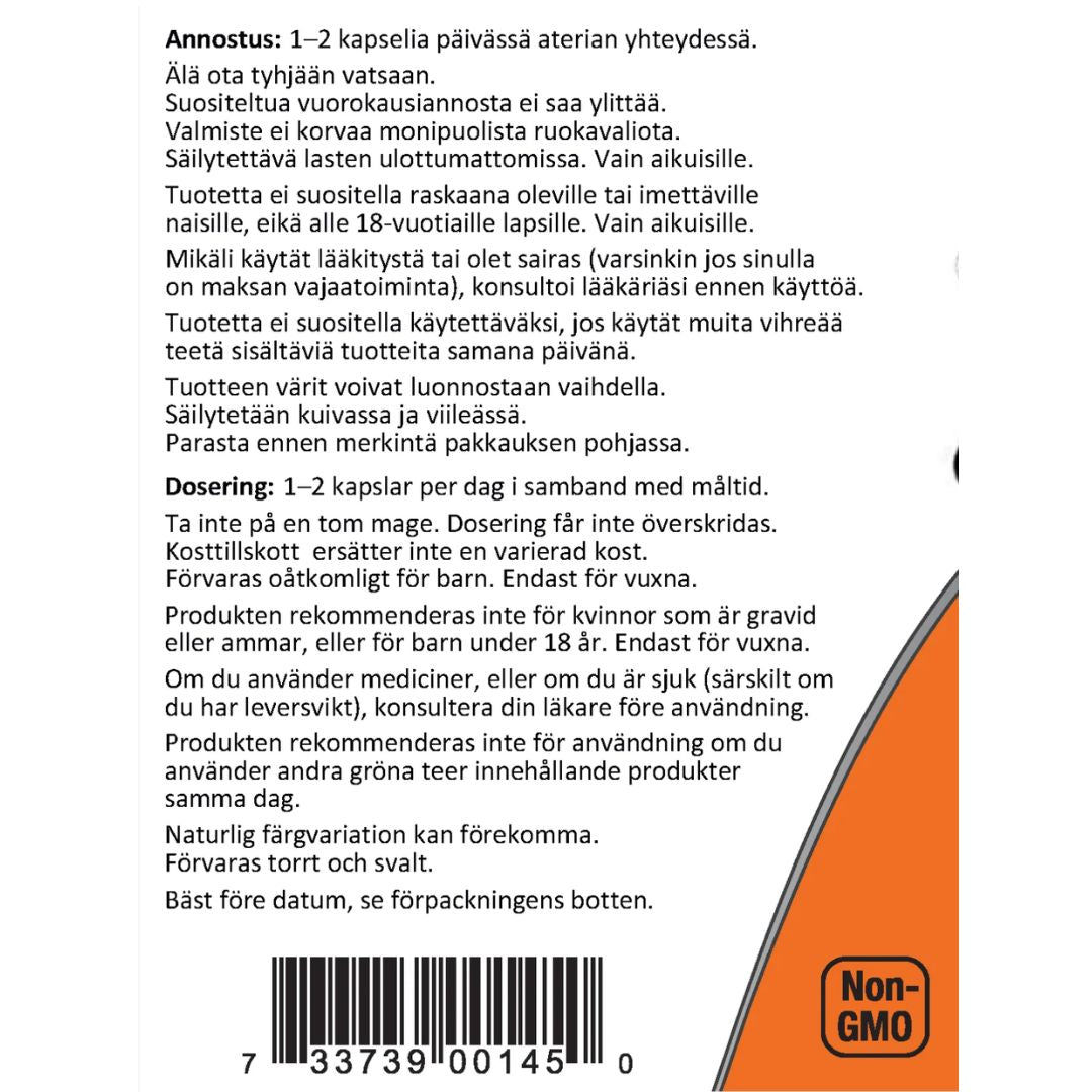 L-TEANIINI + VIHREÄ TEE / 100 mg / 90 kaps.
