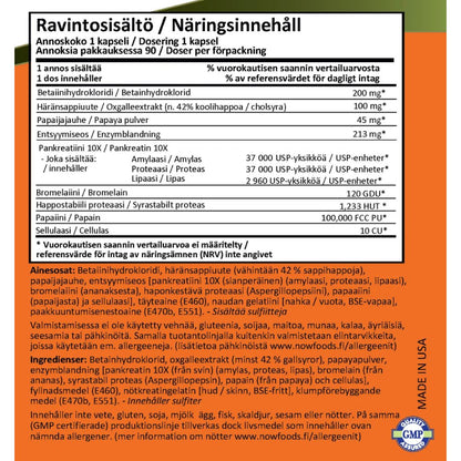 SUPER ENZYMES / RUOANSULATUSENTSYYMIT / 90 kaps.