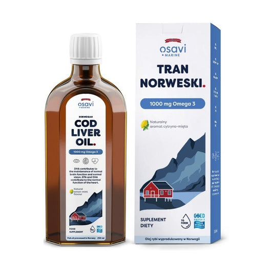 NORJALAINEN TURSKANMAKSAÖLJY / 1000 mg / SITRUUNA & MINTTU / 250 ml