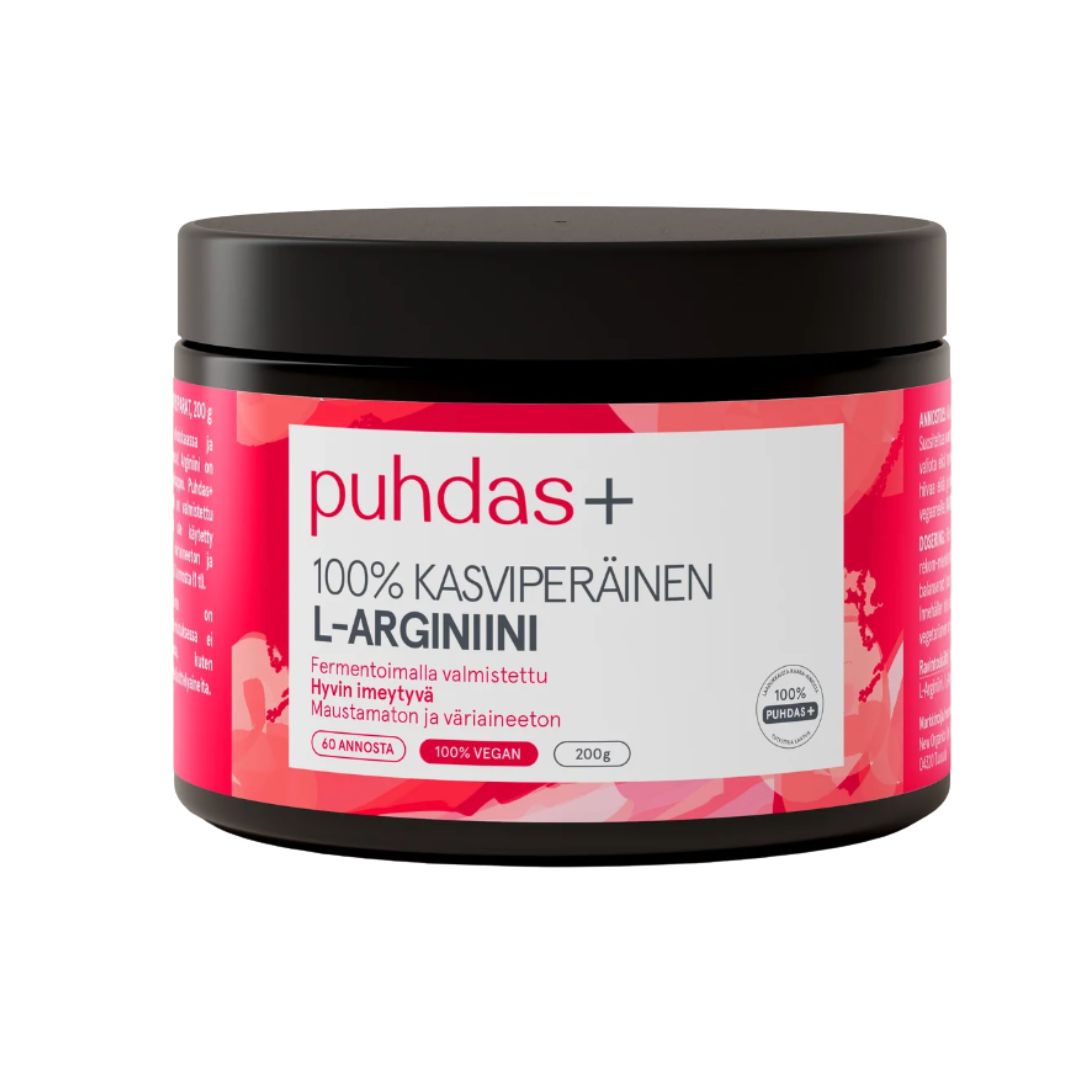 100% L-ARGINIINIJAUHE / VEGAANINEN / 200 g