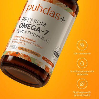 PREMIUM OMEGA-7 / TUPLATYRNIÖLJY / 1000 mg / 60 kaps.