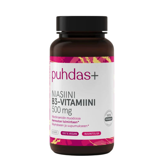 B3-VITAMIINI / NIASIINI / 500 mg / 60 vkaps.