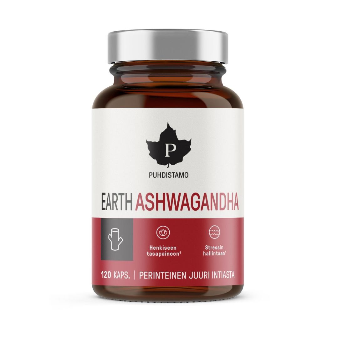 EARTH ASHWAGANDHA LUOMU / 750 mg / 120 kaps. / FI-EKO-201