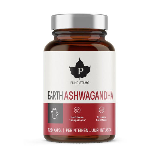 EARTH ASHWAGANDHA LUOMU / 750 mg / 120 kaps. / FI-EKO-201