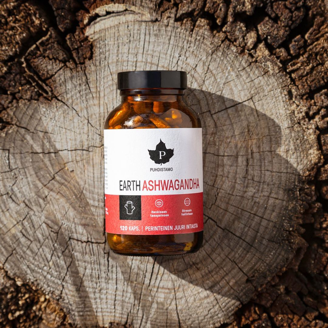 EARTH ASHWAGANDHA LUOMU / 750 mg / 120 kaps. / FI-EKO-201