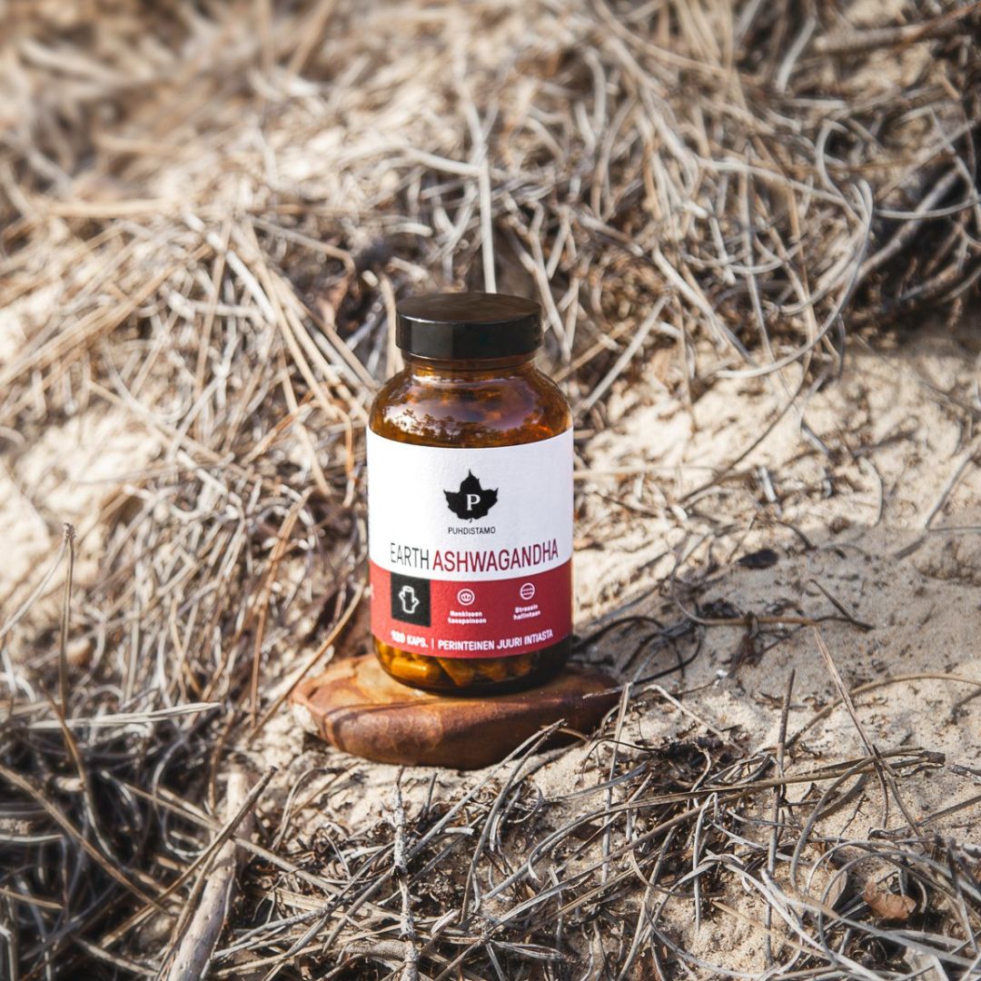 EARTH ASHWAGANDHA LUOMU / 750 mg / 120 kaps. / FI-EKO-201