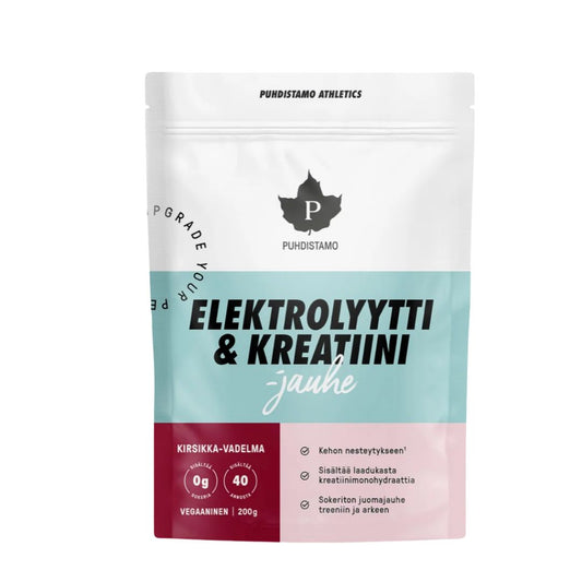 ELEKTROLYYTTI + KREATIINI / KIRSIKKA & VADELMA / 200 g