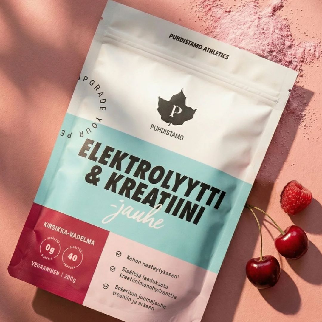 ELEKTROLYYTTI + KREATIINI / KIRSIKKA & VADELMA / 200 g