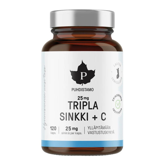 TRIPLA SINKKI + C-VITAMIINI / 120 kaps.