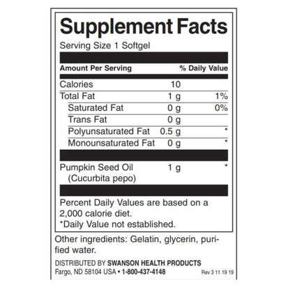 KURPITSANSIEMENÖLJY / 1000 mg / 100 kapselia